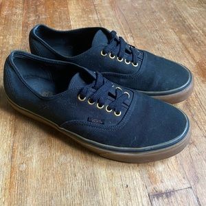 Black Vans Gum Authentic Shoes